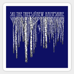 Ski the Trees in New Hampshire 2 color print Magnet